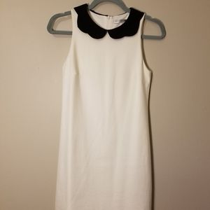 Neccessary Objects White Dress with Black collar